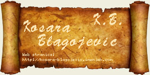 Kosara Blagojević vizit kartica